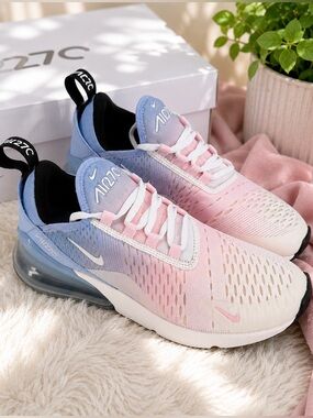 Nike Air Max 270 Pink Cream Blue Gradient Sneakers Women’s Size 6 NIB NWT